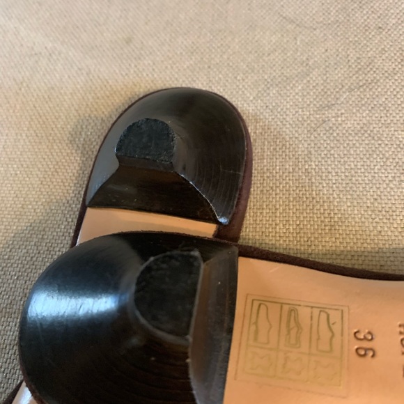 Designer EMMA HOPE Chocolate Brown Suede Slides w/ Beaded Design. Sz. 36 - Picture 7 of 8